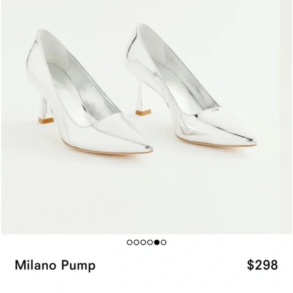 Reformation Milano Pumps In Silver Size 8 - Picture 11 of 11